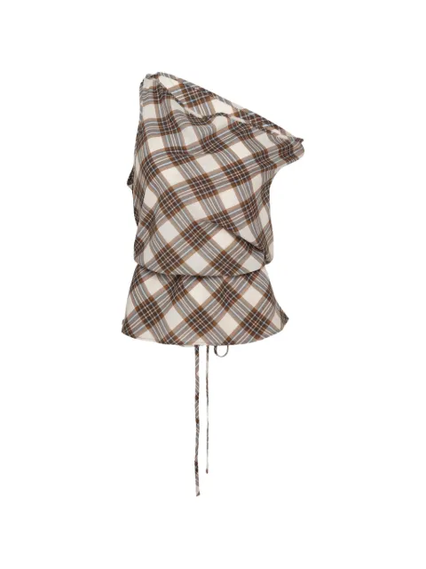 Lee Mathews Rowan Bias check-pattern sleeveless reversible top