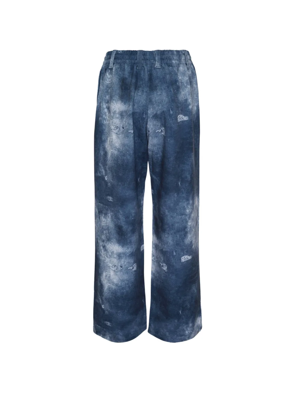 We11done Gerafelde broek met vervaagd effect Blauw