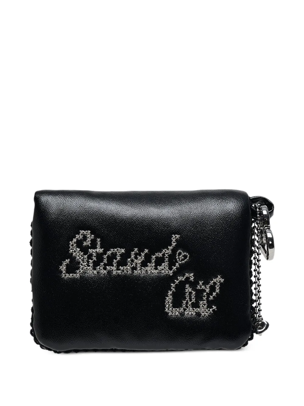 STAND OIL Memory Fluffy logo-embroidered wallet-style keyring