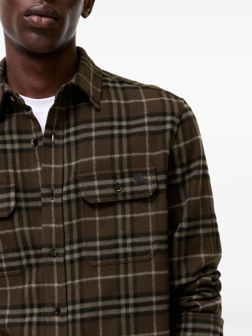 Burberry Geruit wollen flanellen shirtjack Bruin