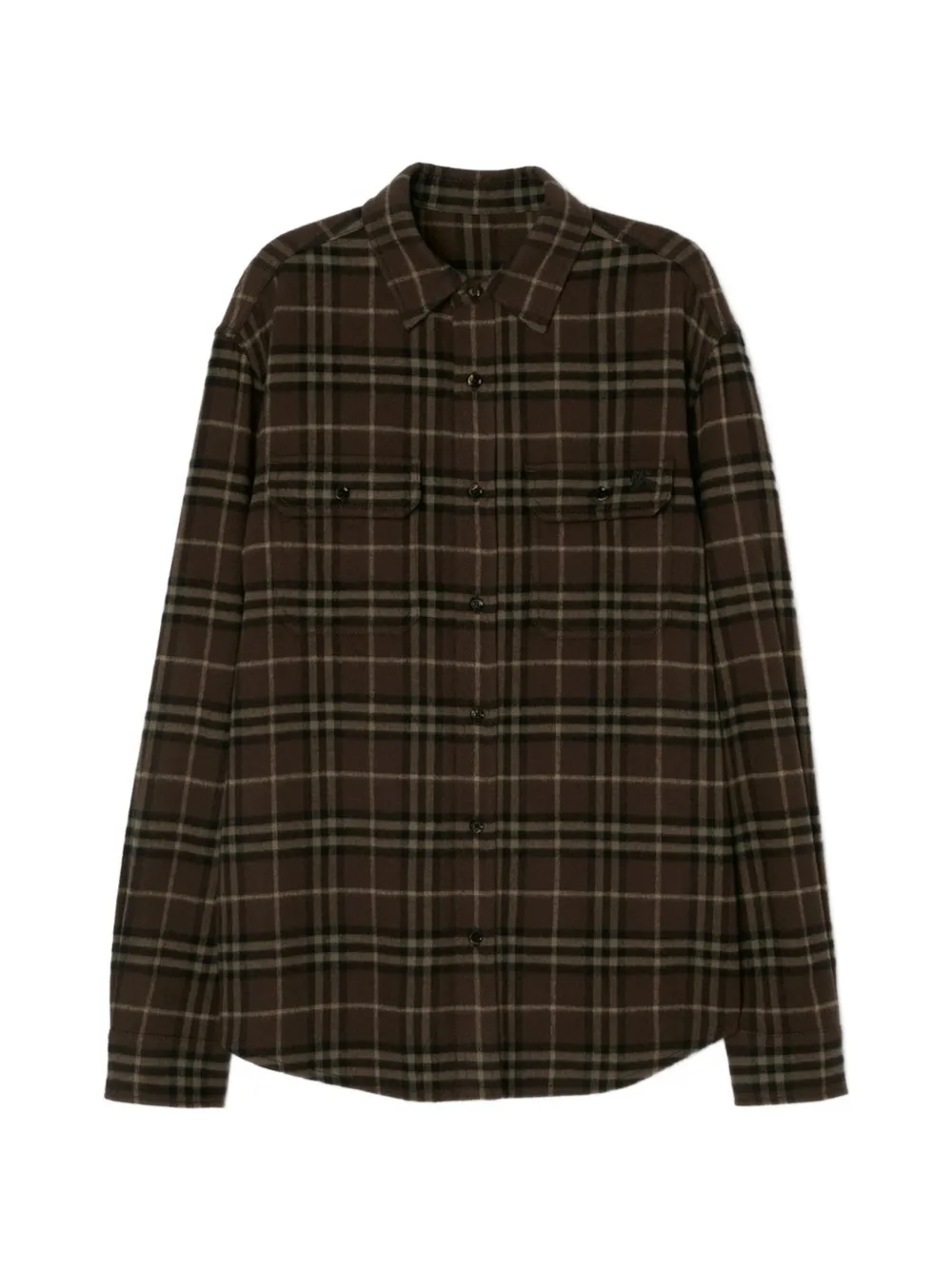 Burberry Geruit wollen flanellen shirtjack Bruin