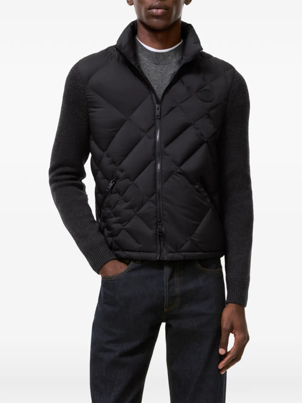 Burberry Dunsbury nylon donsjack Zwart