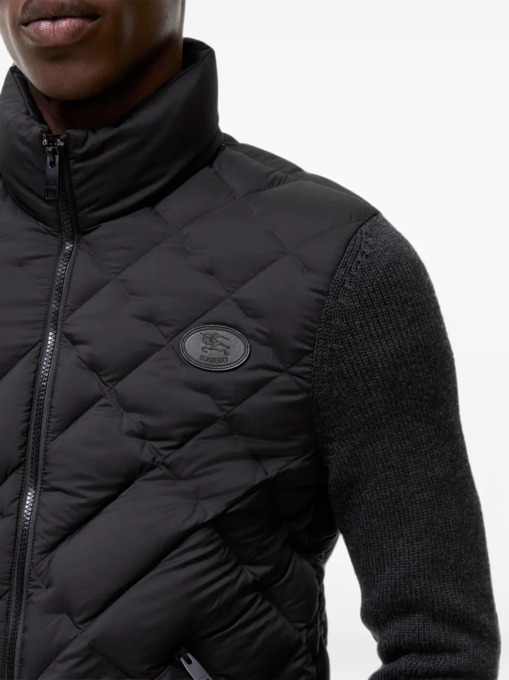 Burberry Dunsbury nylon donsjack Zwart
