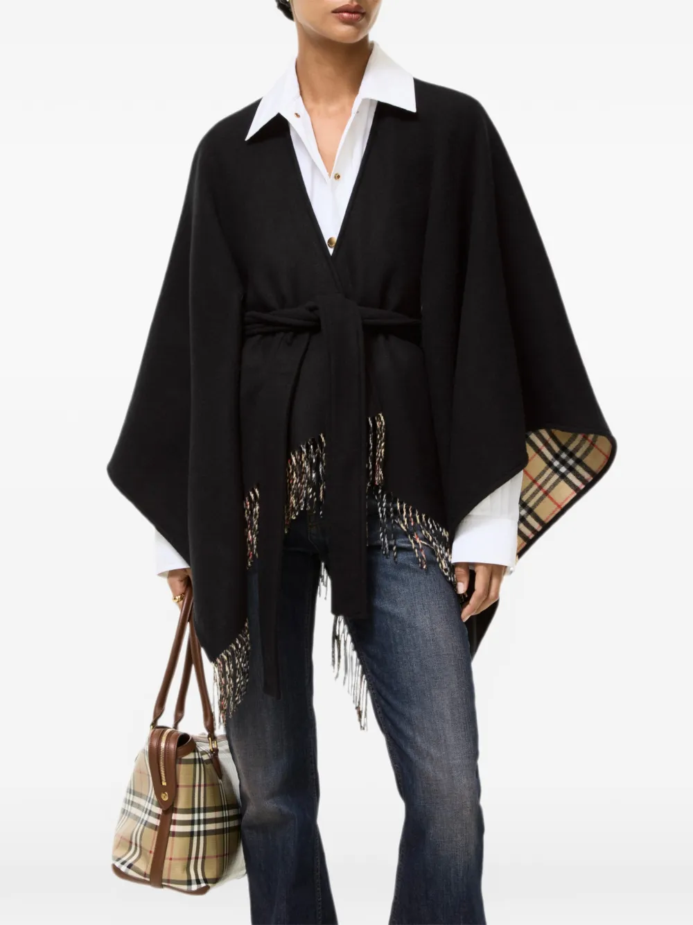 Burberry Tay wollen cape Zwart