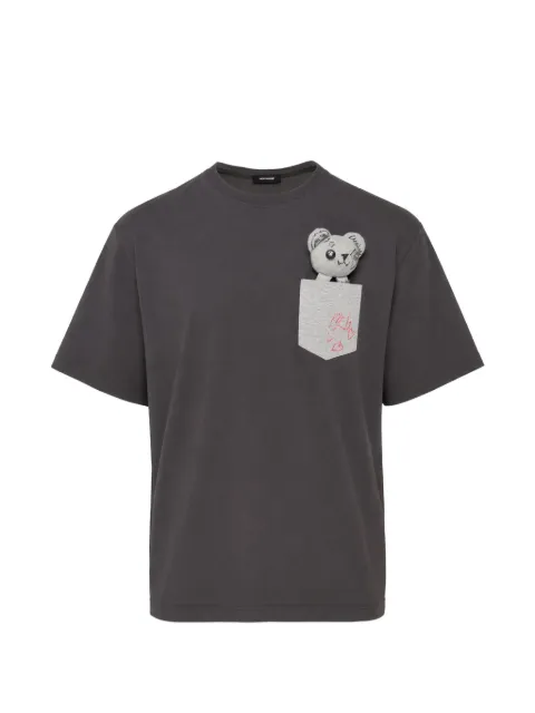 We11done teddy-motif chest-pocket T-shirt