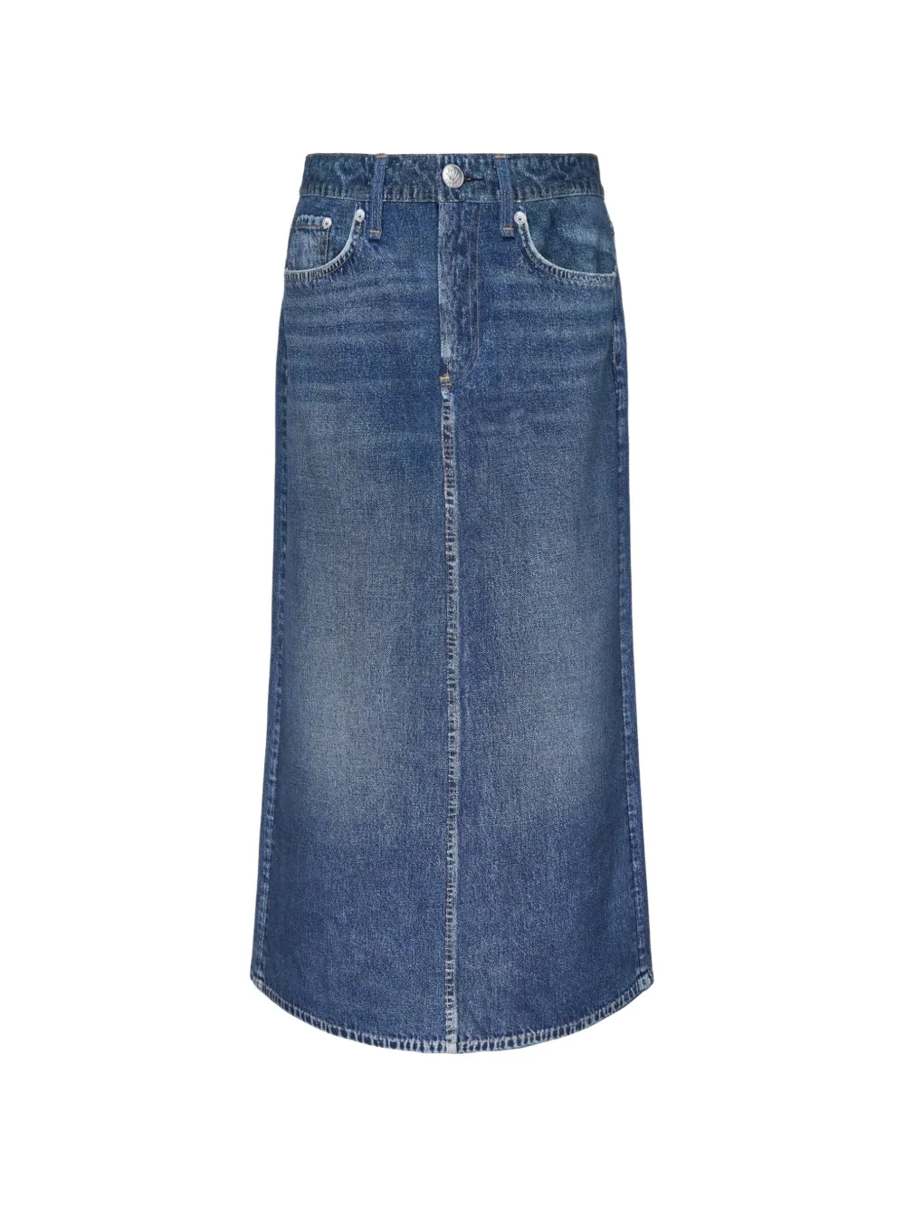 rag & bone Miramar faded-effect midi skirt - Blau