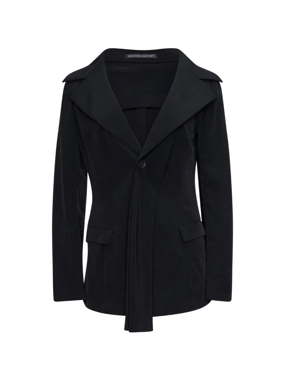Yohji Yamamoto asymmetric notched-lapel jacket - Nero