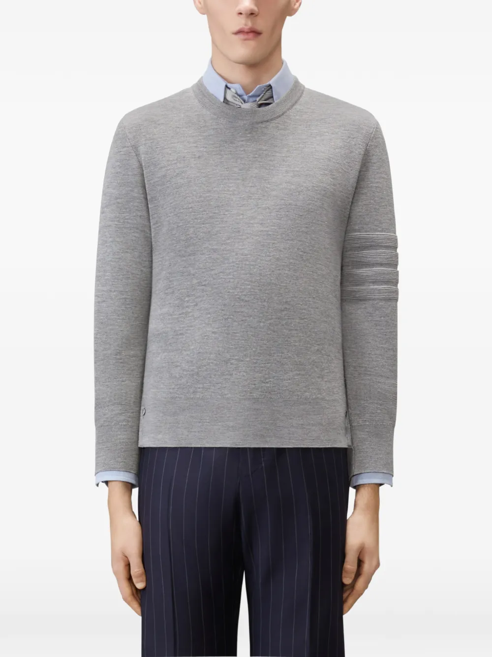 Thom Browne Ottoman Milano Stitch 4-Bar pullover Grijs