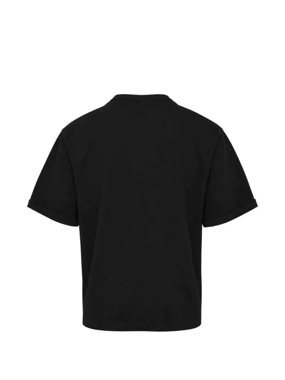 We11done Gesmockt T-shirt met logo-patch Zwart