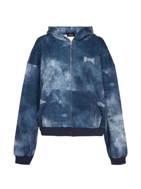 We11done Trompe L'Oeil bleach-effect graphic-print hoodie