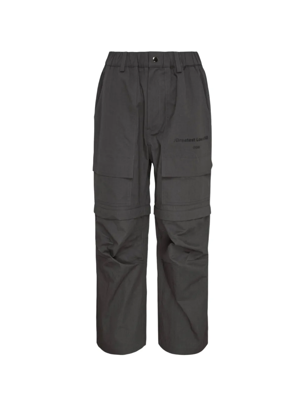 Ordinary Couture Code Logo-print Panelled Cargo Pants In Gray