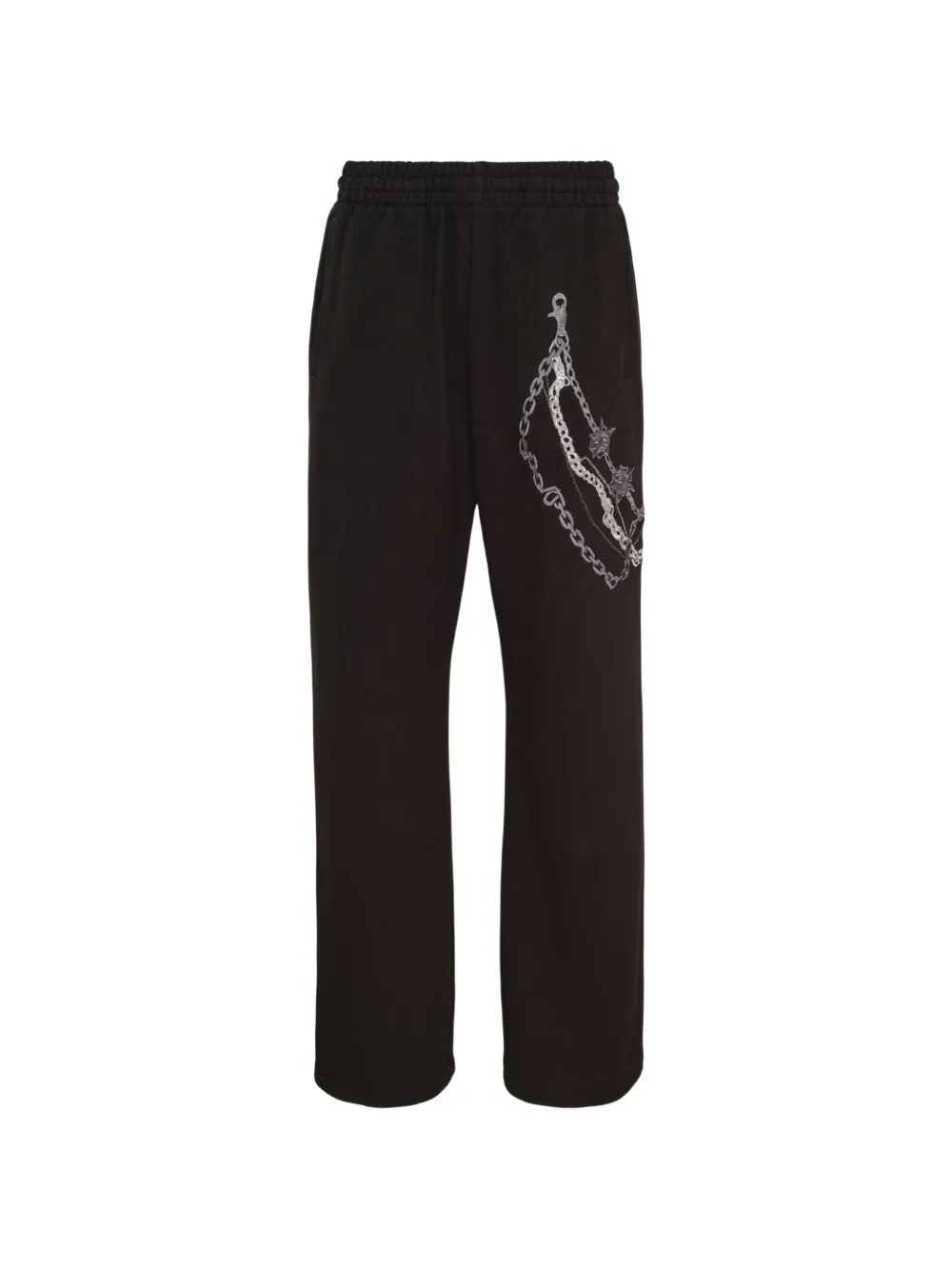 We11done Trompe-l'oeil chain-print track pants - Nero