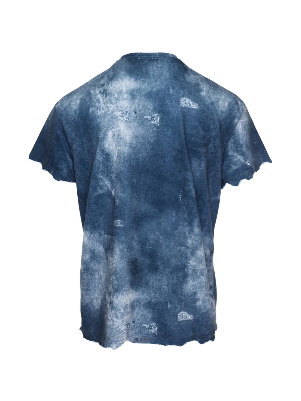 We11done Trompe L'Oeil gerafeld T-shirt met grafische print Blauw