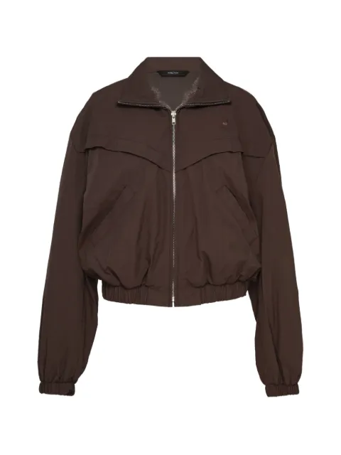 pushBUTTON lace-panelled bomber jacket