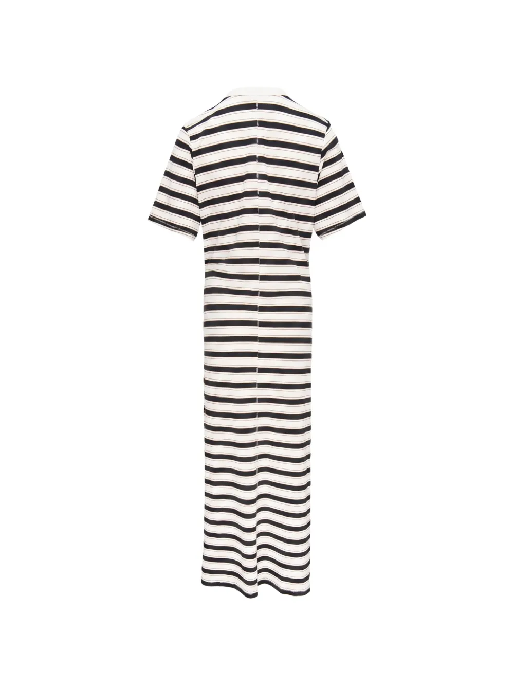 rag & bone Gestreepte midi-jurk met gestrikte taille Beige
