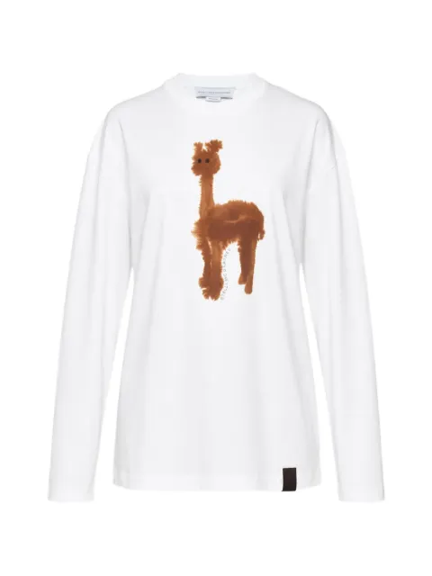 Stella McCartney alpaca-print long-sleeve T-shirt