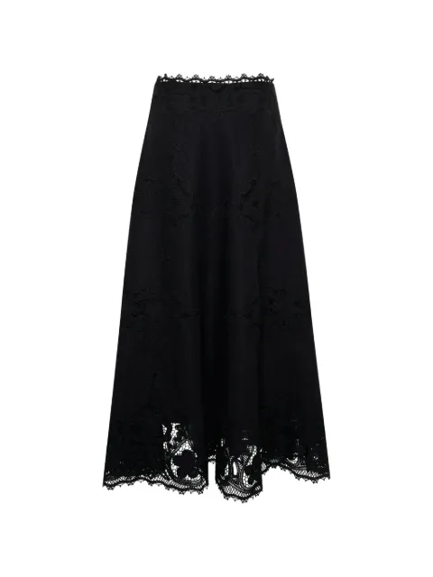Ulla Johnson mid guipure lace-trimmed skirt