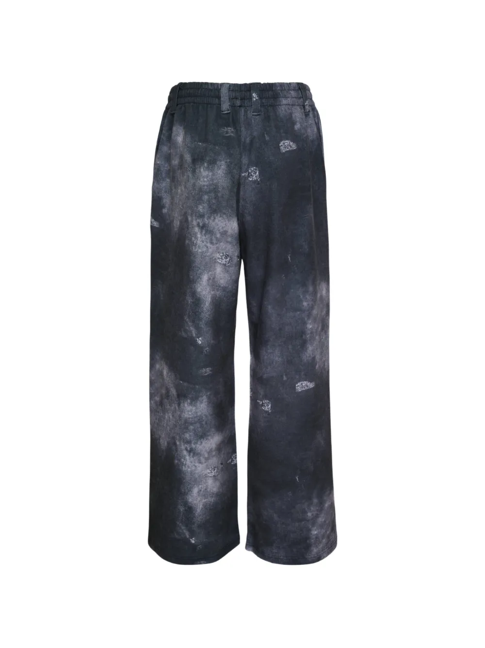 We11done Gerafelde trainingsbroek met tie-dye print Zwart