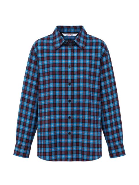 Ordinary Couture Code check-pattern pleated shirt