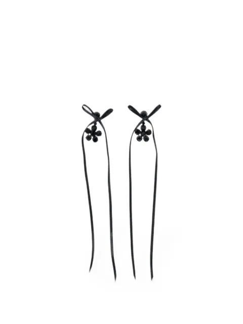 Simone Rocha crystal-embellished ribbon earrings