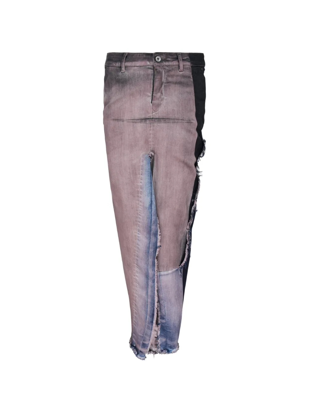Rick Owens deconstructed frayed-edge maxi skirt - Rosa