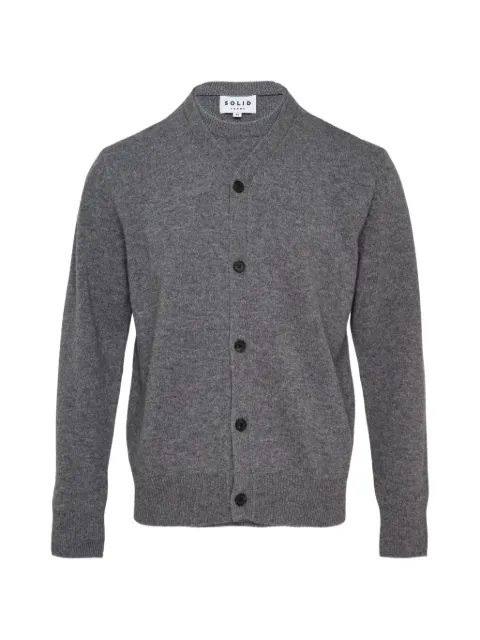 SOLID HOMME V-neck knitted cardigan