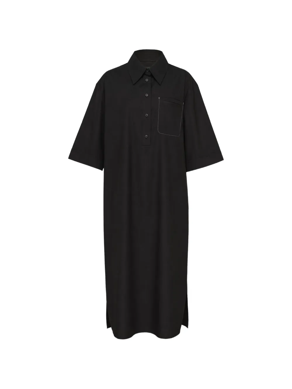 Lee Mathews contrast-stitch midi shirt dress