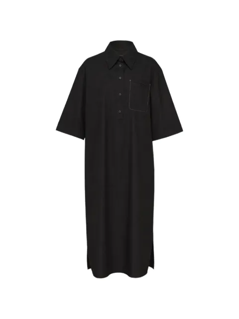 Lee Mathews contrast-stitch midi shirt dress