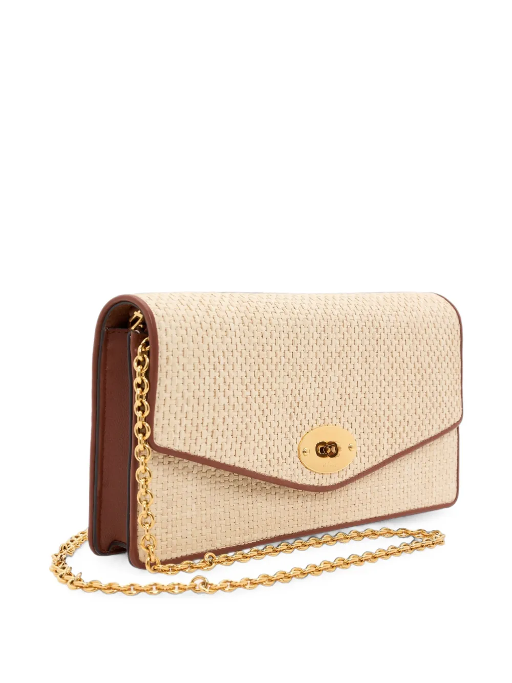 Mulberry Postman's Lock geweven clutch Beige