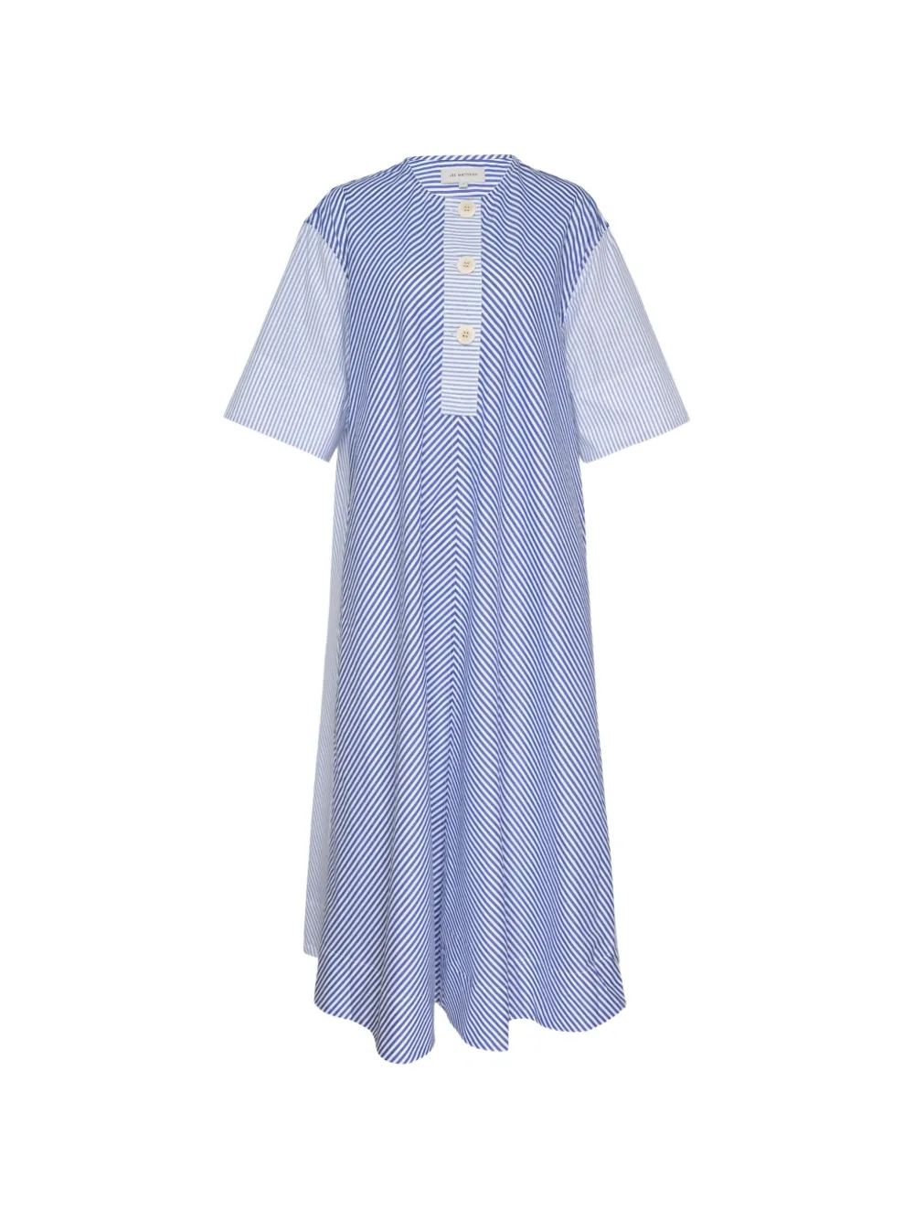 Lee Mathews striped short-sleeve maxi dress - Blau