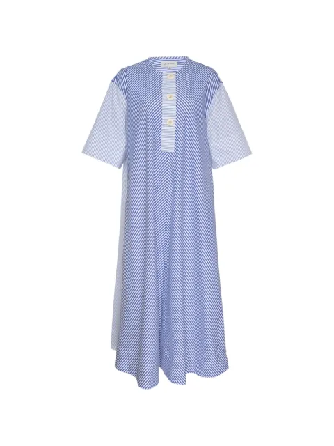 Lee Mathews striped short-sleeve maxi dress