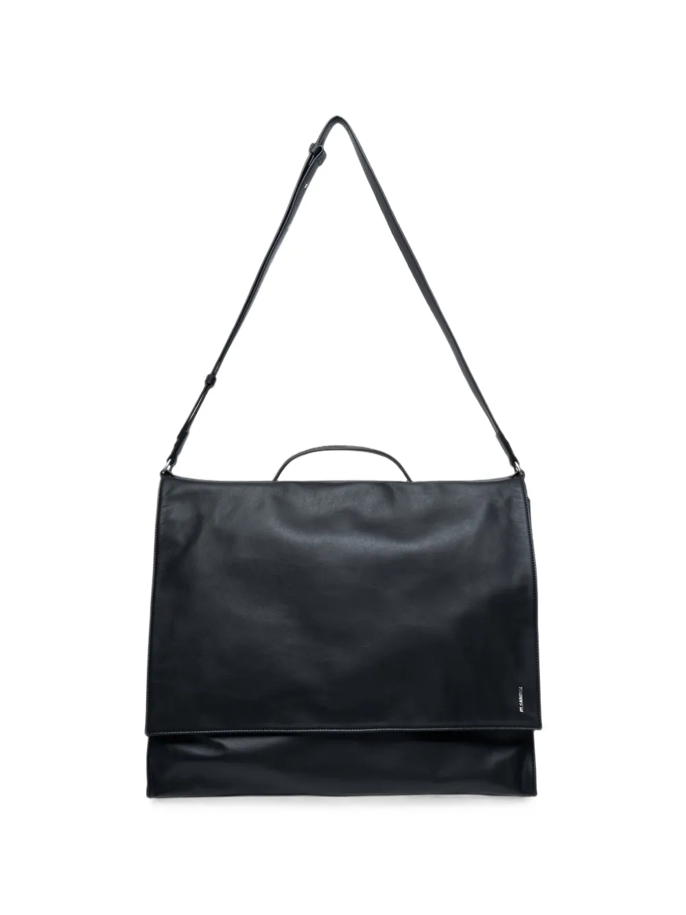 Jil Sander leather messenger bag - Nero