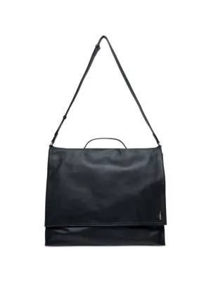 Jil Sander Triangle Leather Messenger Bag | Black | FARFETCH NO