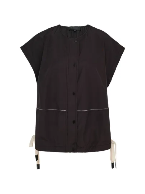 Lee Mathews contrast-stitch drawstring top