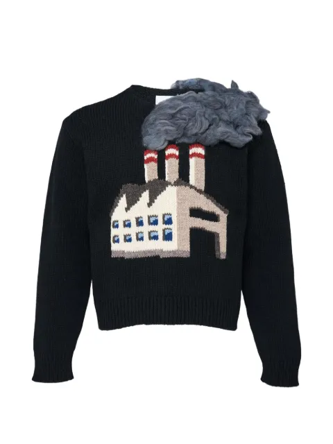 Doublet intarsia-knit wool sweater