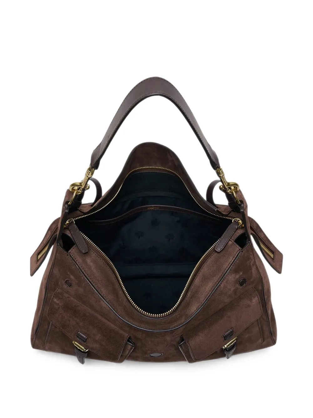 Mulberry Roxanne suède schoudertas met gespdetail Bruin