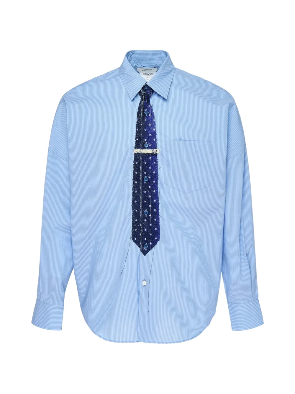 Doublet Trompe L'oeil Tie embroidery striped shirt - Blau