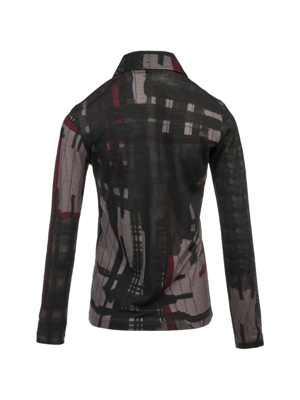 Y's abstract-print button-up cardigan Zwart