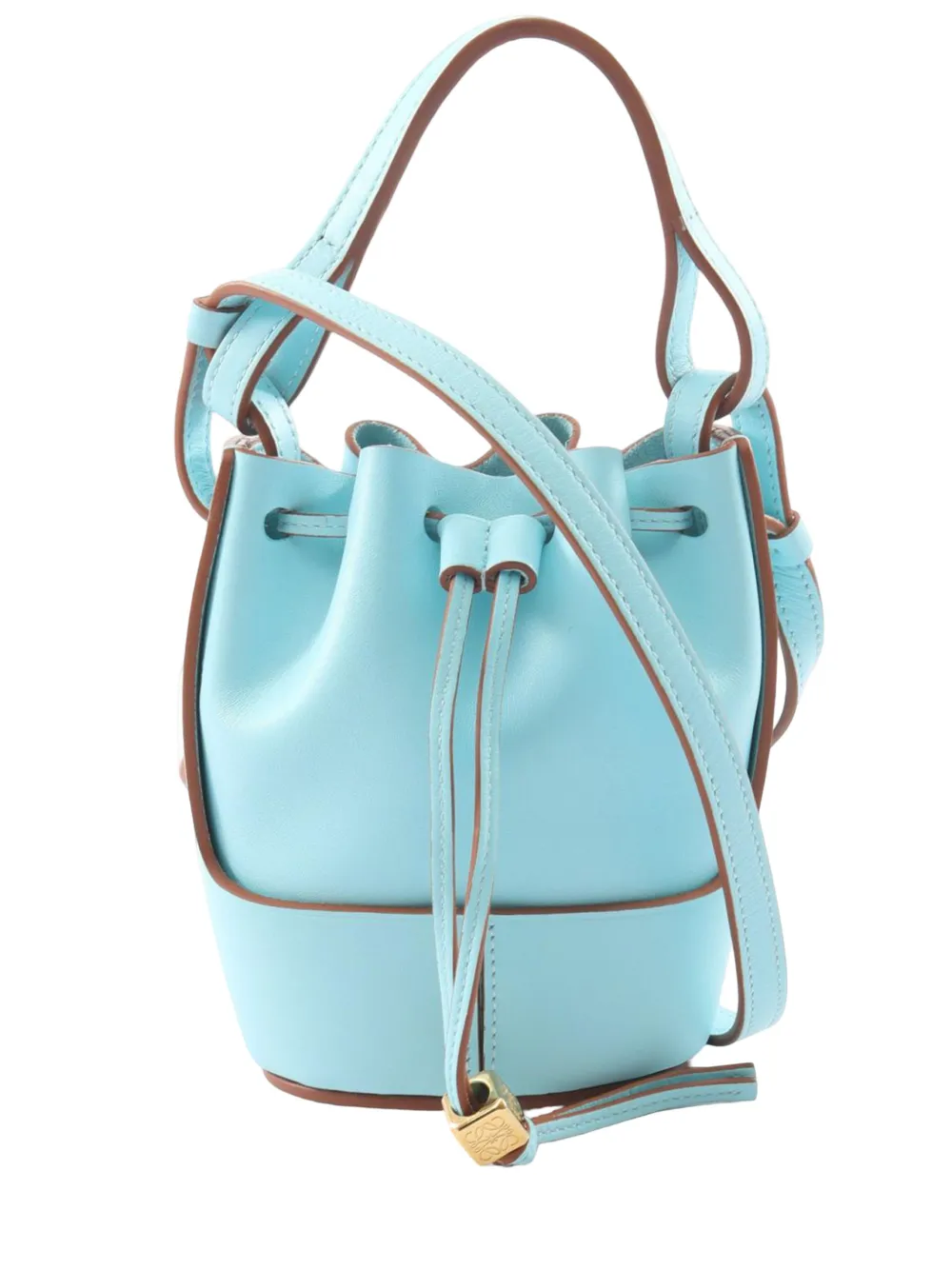 Loewe Pre-Owned 2010-2026 Mini Leather Balloon bucket bag - Blau
