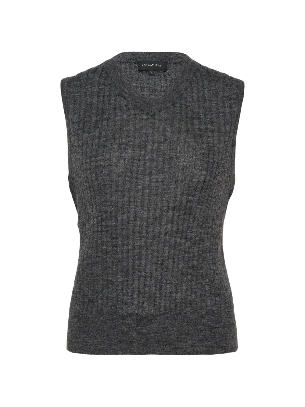 Lee Mathews ribbed-knit V-neck vest - Grigio
