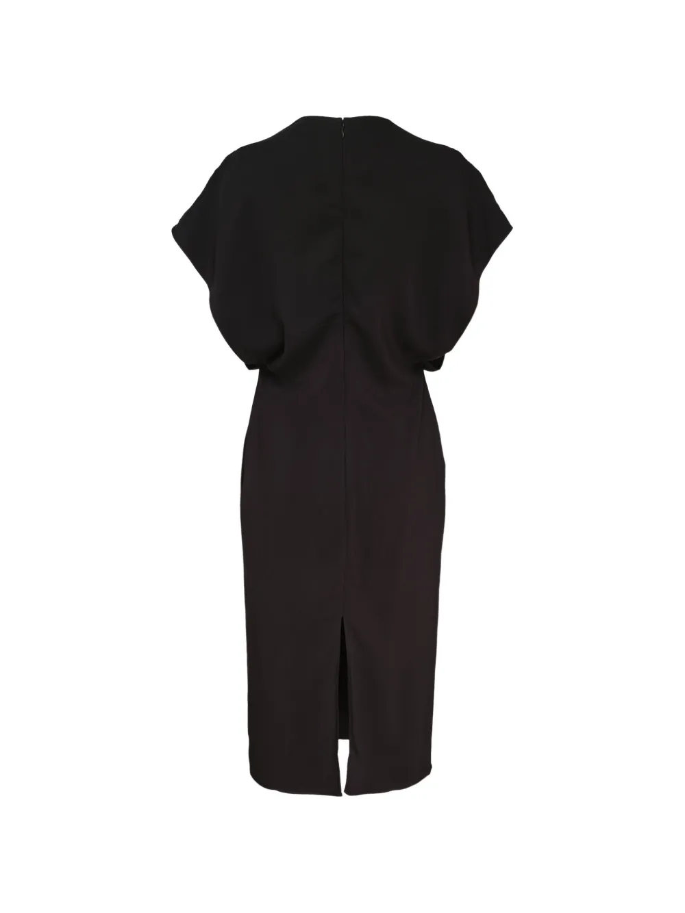Stella McCartney V-neck batwing-sleeve midi dress Zwart