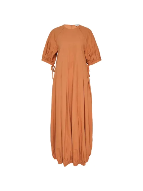 Lee Mathews Rennie pleated puff-sleeve midi dress
