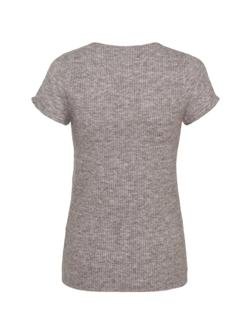 Lee Mathews Thea ribbed-knit short-sleeve top Grijs