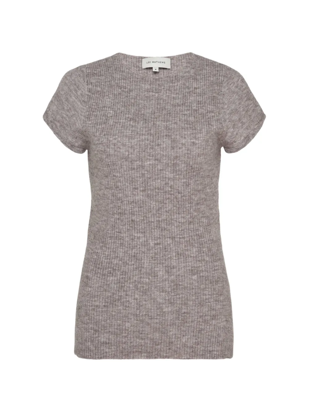 Lee Mathews Thea ribbed-knit short-sleeve top - Grigio
