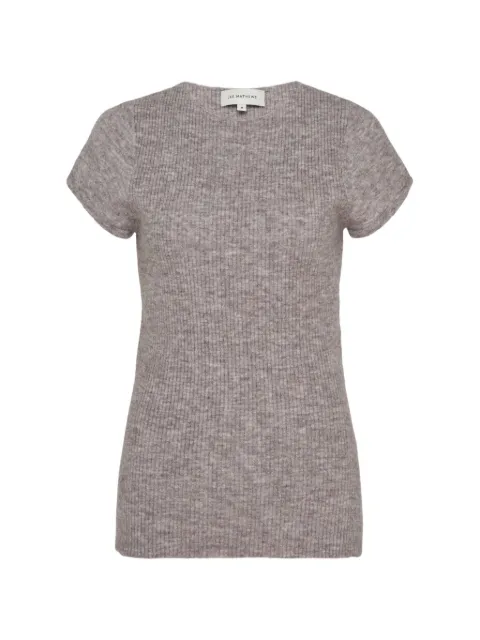 Lee Mathews Thea ribbed-knit short-sleeve top