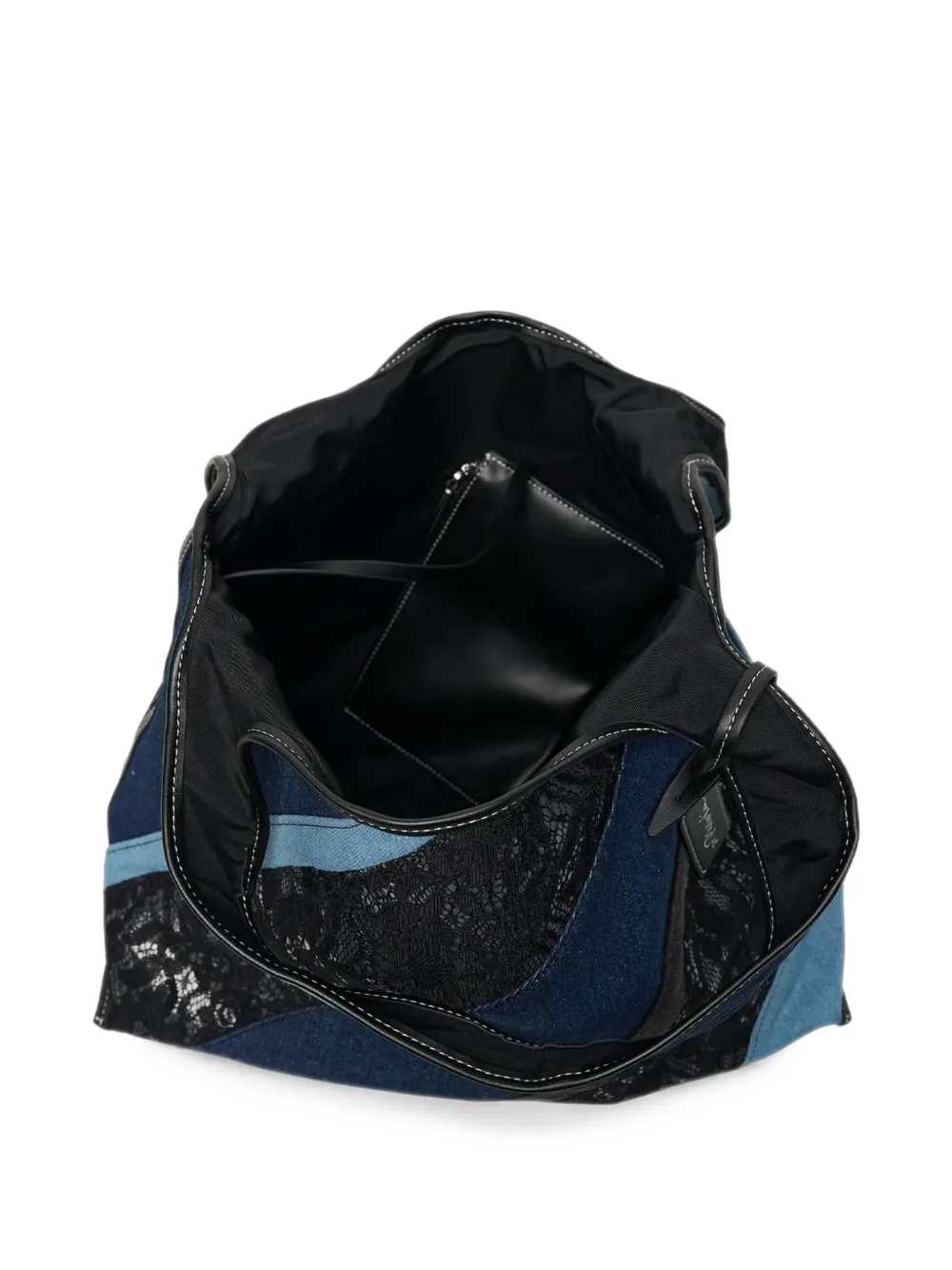 3.1 Phillip Lim shopper met kanten vlakken en patchwork Blauw