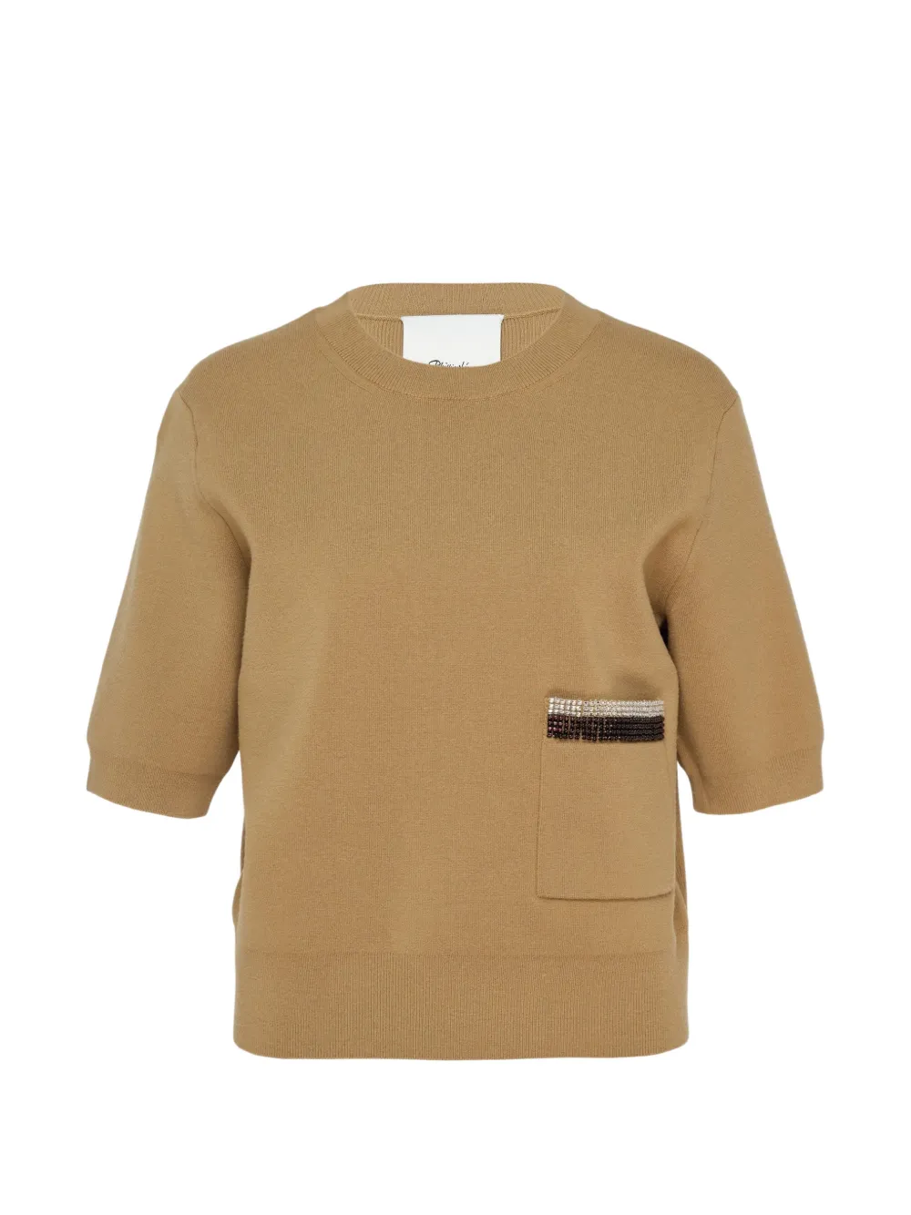 3.1 Phillip Lim crystal-embellished short-sleeve sweater Bruin