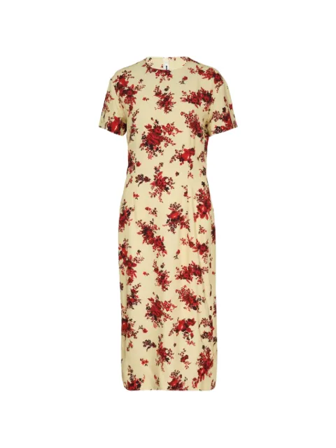 Jil Sander floral-print short-sleeve midi dress