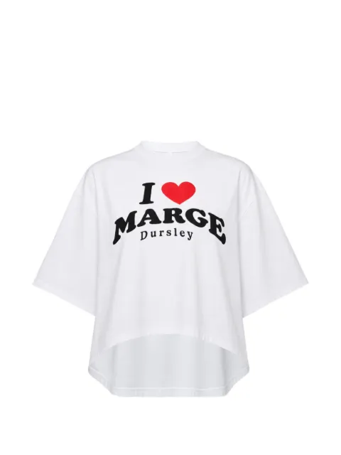 Doublet I Love Marge Dursley print asymmetric T-shirt