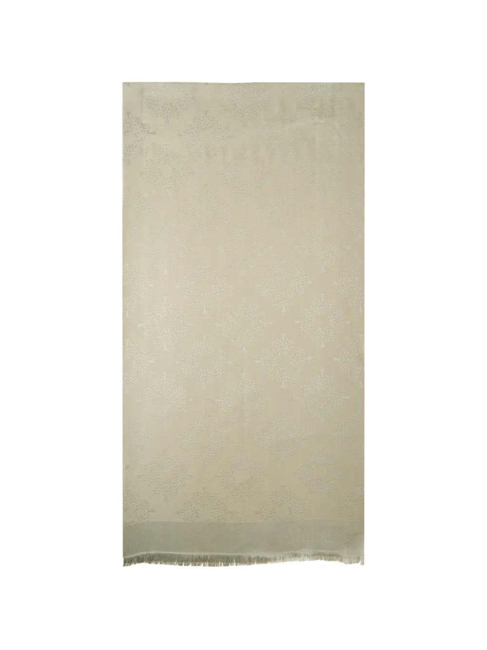 Mulberry logo-jacquard frayed-hem scarf - Verde